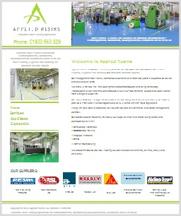 Applied Resins Website, Northamptonshire